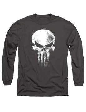 Daredevil Born Again Skull The Punisher Returns Long Sleeve T-Shirt, Light Graphite - Grey - Size: 2XL - Marvel - FashionsVida