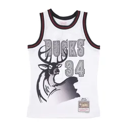 Canotta Basket Uomo Nba Cracked Cement Swingman Jersey No 34 Ray Allen Milbuc White