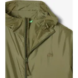 Parka de hombre larga hidrófuga plegable en verde