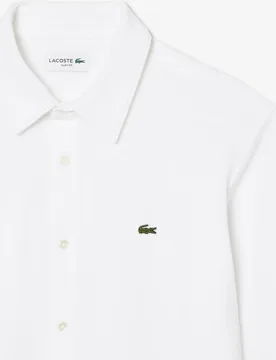 Camisa de hombre de piqué de algodón de corte ajustado - Lacoste - FashionsVida