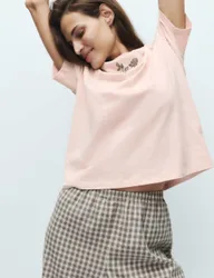 Cotton Rich Printed Pyjama Set Pink female