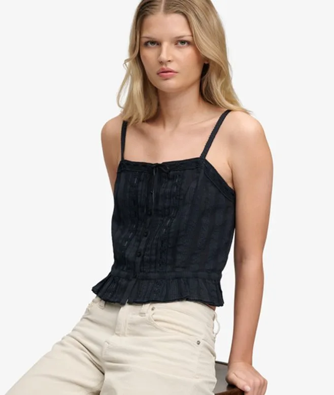 Superdry Damen Spitzen-camisole Navy - Größe: 36 - 39.99 - FashionsVida