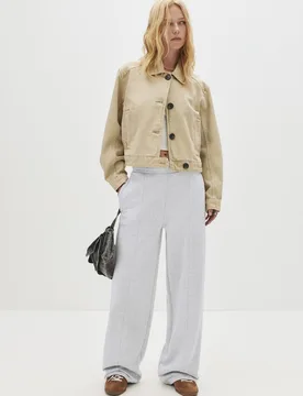 Wide-Leg Seam Detail Sweatpants (Size: ) - Pull&bear - FashionsVida