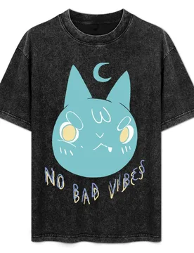 No Bad Vibes Angry Cat T-Shirt UV Sun Protection Tee Shirt - Aliexpress - FashionsVida