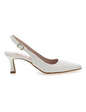 Décolleté Bianche Slingback Effetto Pizzo 2241 38
