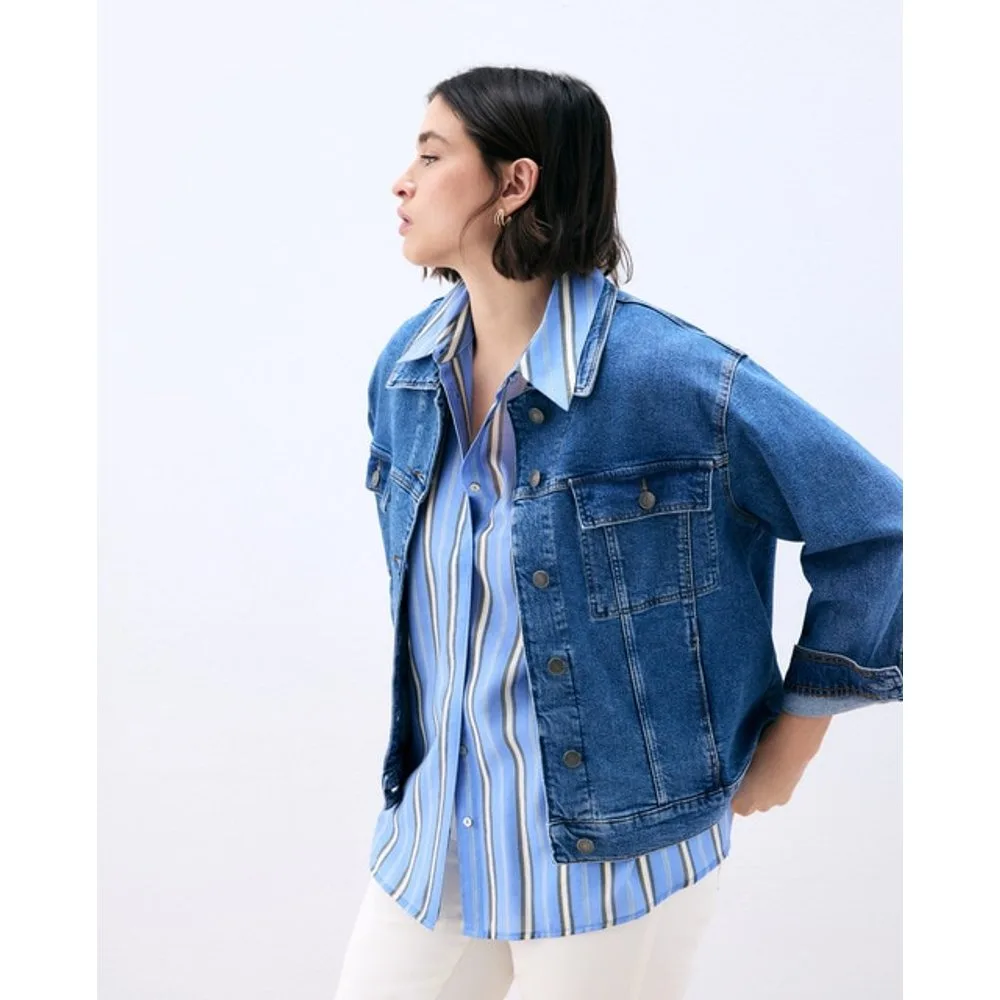 Cazadora vaquera básica de mujer - Couchel - FashionsVida