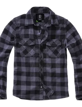Camicia A Maniche Lunghe Check Black / Grey 158-164 cm