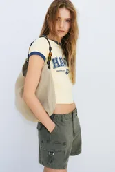 Pull&Bear Beaded Tote Bag (Size: )