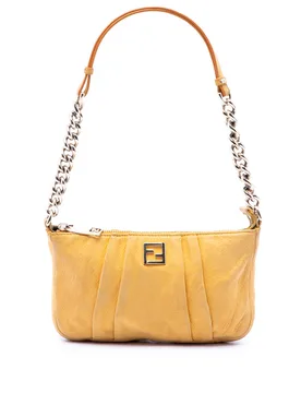 Pleated Nubuck FF Chain Pochette - Fendi - FashionsVida