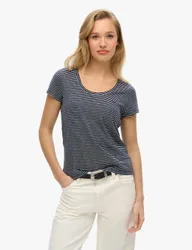 Cotton Rich Striped T-Shirt Navy Mix female