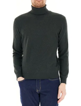 Dolcevita lana cashmere VERDE SCURO S - PREMODE - FashionsVida
