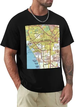 Los Angeles Map T-Shirt Plus Size Loose Short Sleeve Top - Aliexpress - FashionsVida