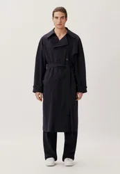 Oversized Mantel Uni Blau S/M