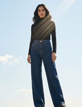 Jeans a gamba larga - steel blue