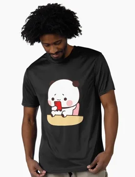 Bubu relaxing while on her phone Gift t shirt ‌kawaii‌ Panda Bear Cartoon Graphic tee Cute Y2K Clothes 100% cotton All size Tee - Aliexpress - FashionsVida