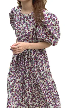 Maternity Dresses Retro Square Neck Floral Pleated A Line Short Sleeve Ruffle Hem Loose Waist Flower Dress For Pregnancy Women - Aliexpress - FashionsVida