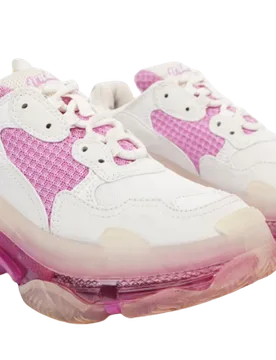 Pink and White Triple S Trainers - Balenciaga - FashionsVida