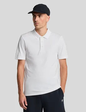 Men's Stretch Polo Shirt in White - Lyle & Scott - FashionsVida