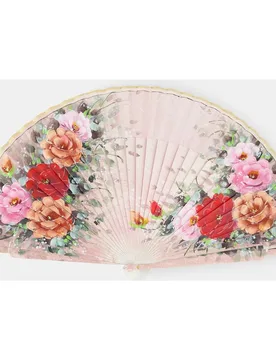 Abanico de madera con flores pintadas - Abanicos Lorente - FashionsVida