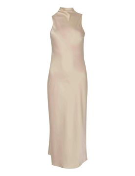 Vestito Midi Fluido In Raso Cloud Grey