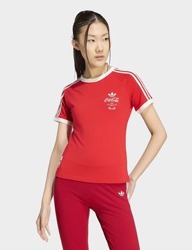 Womens T-SHIRT X COCA-COLA 3 STRISCE - Rosso, rosso rosso Donna taglia M