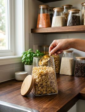 Barattolo per alimenti con coperchio - beige