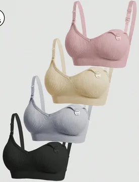 Set de 4 sujetadores de lactancia y embarazo con cierre delantero, lencería de maternidad cómoda - Shein - FashionsVida
