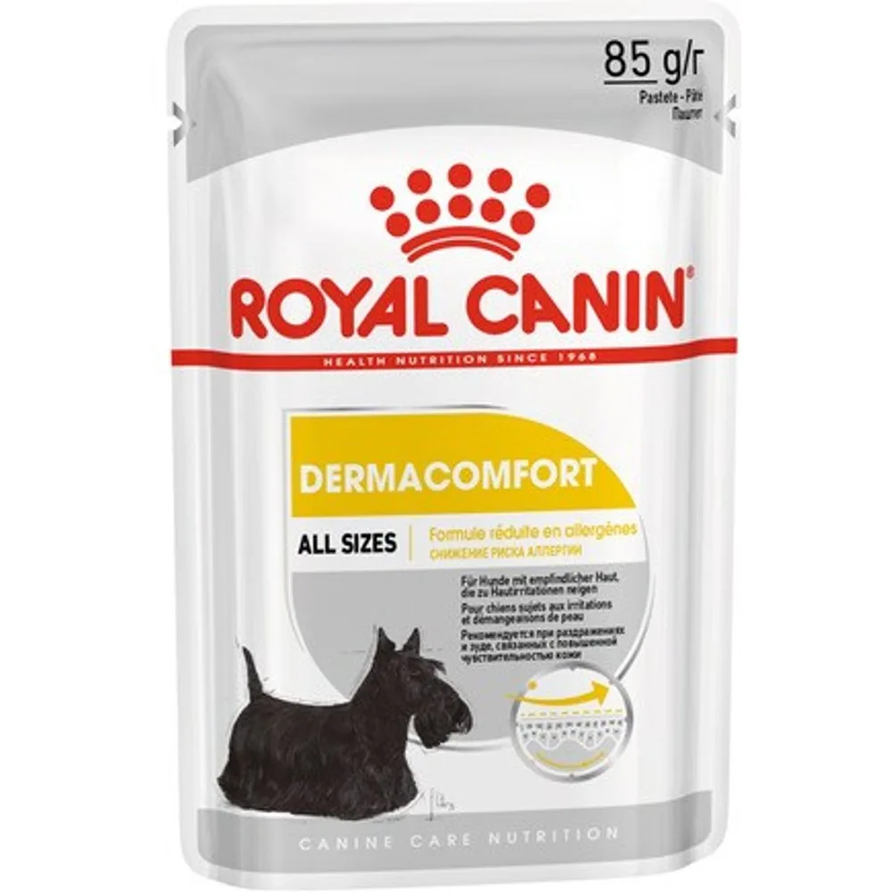Comida húmeda para perros adultos Dermacomfort paté - Royal Canin - FashionsVida