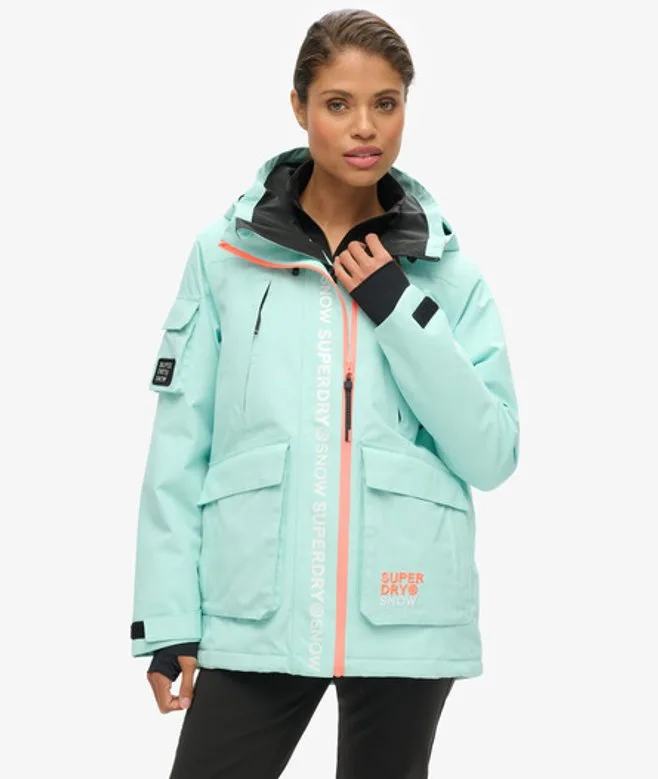 Superdry Damen Ultimate Rescue Ski Jacke, Hellblau - Größe: 38 - 399.99 - FashionsVida