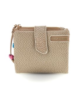 Portafoglio crema con texture stampata e chiusura con patta Naj-oleari 2530/BOBA14