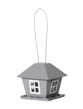 GardenHero Solar-LED-Vogelhaus grau