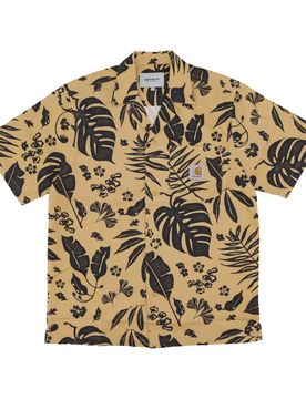 Maglietta Uomo Woodblock Shirt Woodblock Print/bourbon