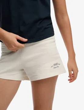 Superdry Damen Athletic Essentials Jersey Script Shorts White - Größe: 42 - 34.99 - FashionsVida