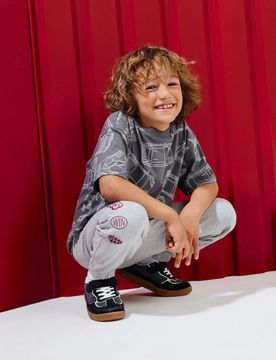 Sneakers con Velcro e Lacci Elastici - grigio scuro