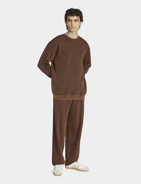 Mens Felpa Girocollo Lavata Retro Premium Essentials - Marrone, marrone marrone Uomo taglia M - Adidas - FashionsVida