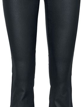 Kunstlederhose - NMSallie High Waist Flare Coated Pants - W28L30 bis W34L30 - für Damen - Größe W28L30 - schwarz - Frauen - female