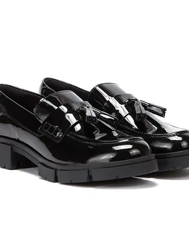 Teala Patent Leather Womens Loafers - Black - Size Uk 4 - Clarks - FashionsVida