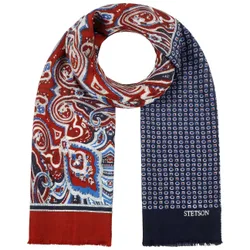 Four Colours Paisley Wool Scarf by - navy-red - Female - Size: One Size
