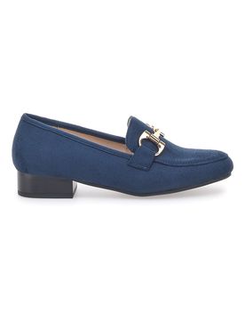 Mocassini con Tacco Blu 1000 36