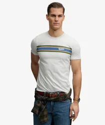 Superdry Herren Outdoor Stripe Logo T-shirt in Lockerer Passform Light Grey - Größe: XL