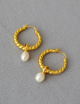 Russia Style New Classic Design Twist Shape Circle Hoops Freshwater Pearl Tassel Fashion Simple Personality Temperament Earrings - Aliexpress - FashionsVida