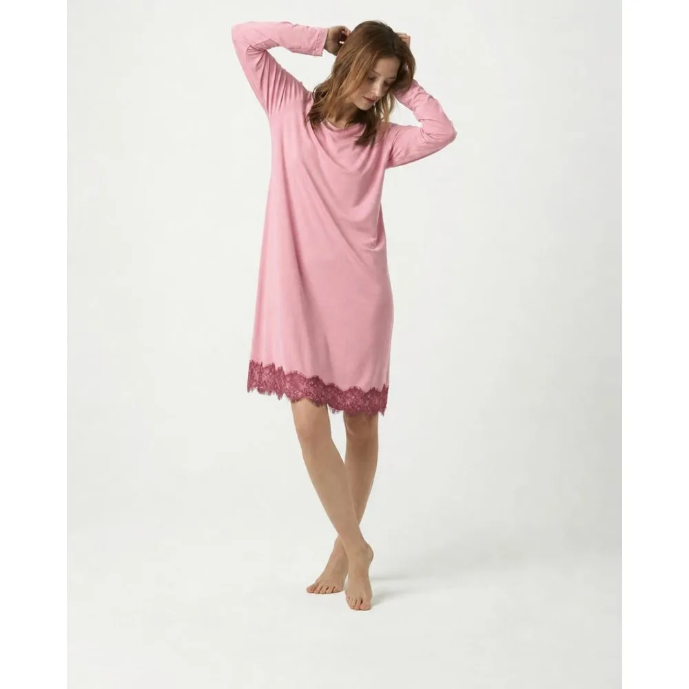 Camisón de mujer micromodal con detalle de encaje - Pluto - FashionsVida