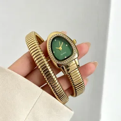Pieza Reloj de pulsera con forma de serpiente de moda para mujer, reloj de cuarzo popular para mujer, adecuado para uso diario, regalo de cumpleaños,
