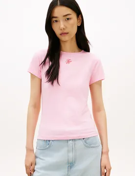 XL TH SCRIPT SLIM SS TEE female