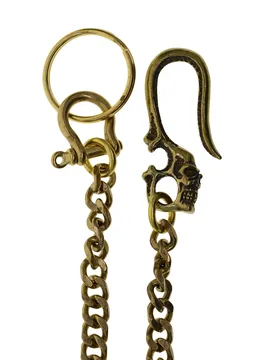 Fine brass wallet jean trousers motorcycle keychains Italian 9mm flat cuban link chain Gothic skull hook Shackle FOB EDC - Aliexpress - FashionsVida