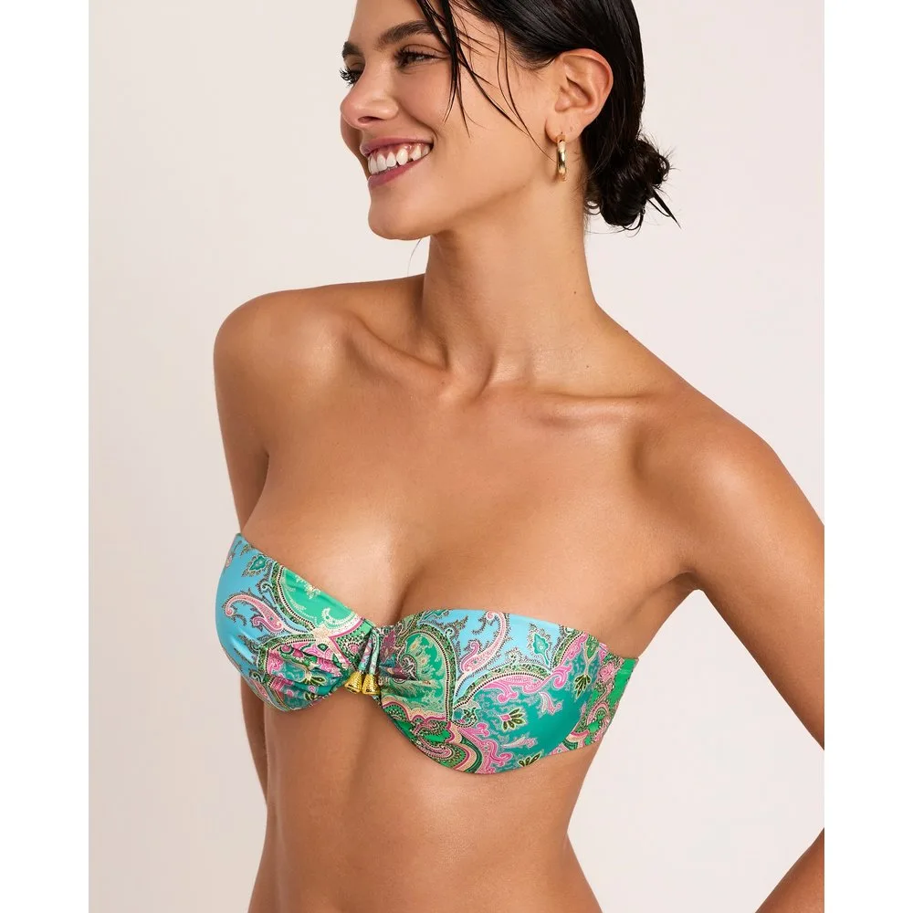 Top de bikini de mujer, bandeau con aro, colección boheme - Selmark - FashionsVida