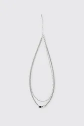 Herren Link Tag Schichthalskette Silver