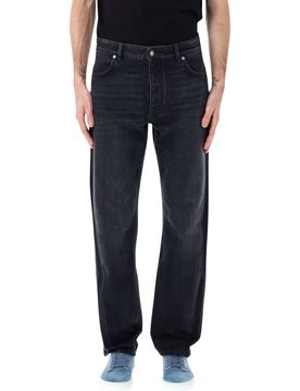 Couture Seam Straight Fit Shadow Washed Jeans