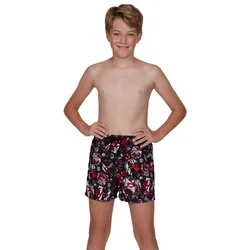 Glitchamp Allover 13´´ Swimming Shorts Black / Lava Red / White 10-11 Years Boys