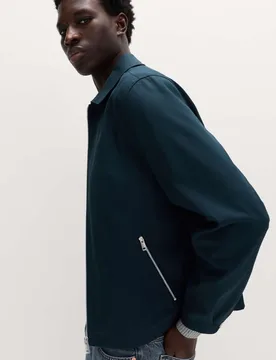Pure Cotton Harrington Jacket Dark Ink male - M&S - FashionsVida